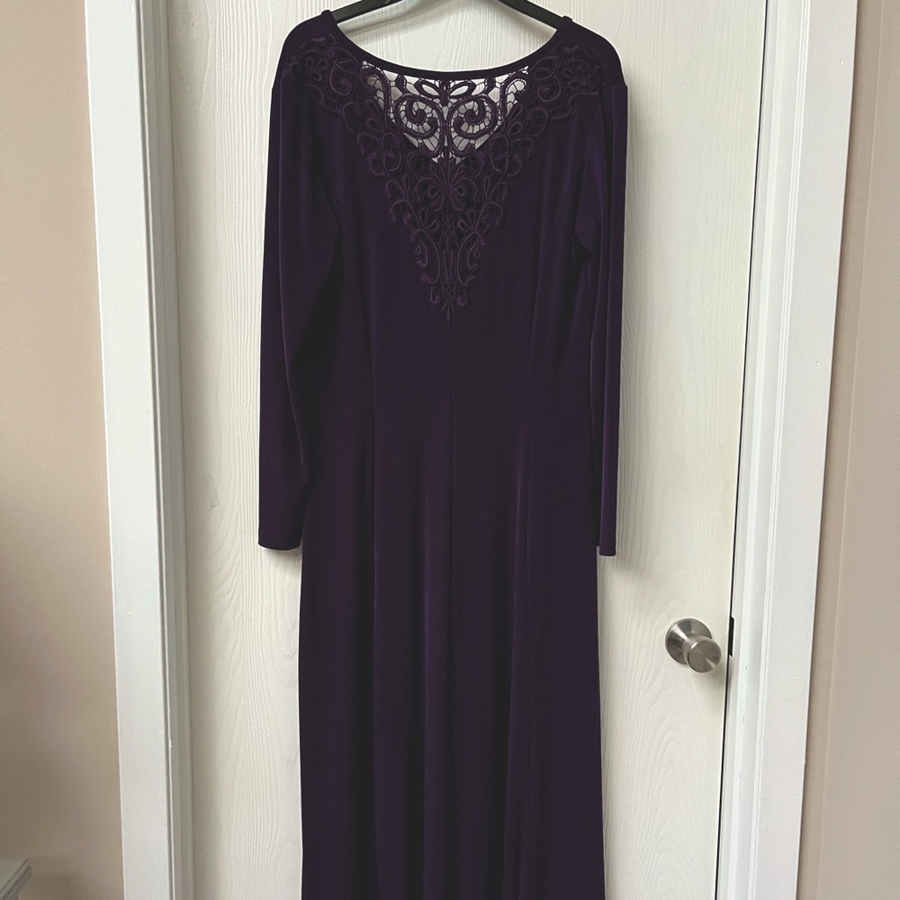 Ladies Purple Knit midi Dress Size L